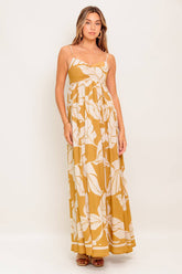 Size Medium, MEREDITH MAXI DRESS - LEAF PRINT - FINAL SALE